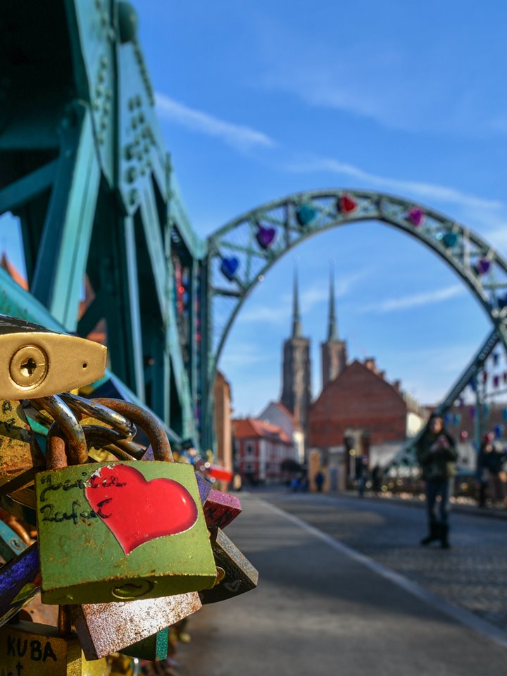 Tumski Bridge in Wroclaw